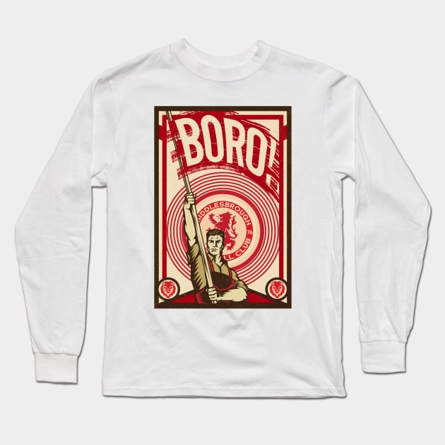 Middlesbrough The Boro Design Long Sleeve T-Shirt by Twistedburt